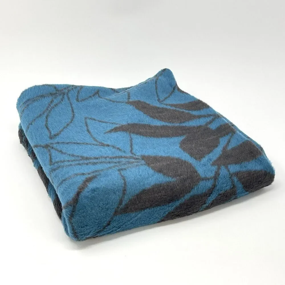 NWT David Fussenger Blue Brown Square Botanical Pillow Cover 60cm 24” Super Soft